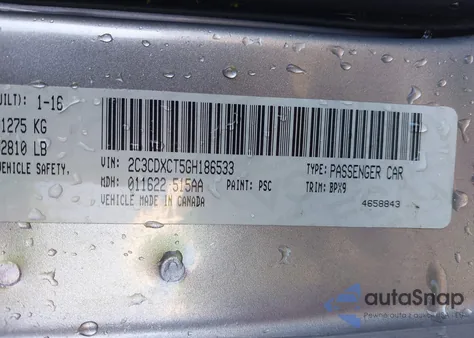 2016 Dodge Charger R/T из США, поврежденный, VIN 2C3CDXCT5GH186533